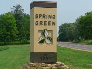 Spring Green city sign