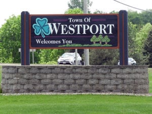 Westport city sign