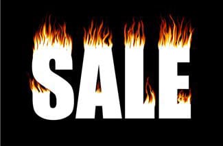 Hot Properties sale sign with flames