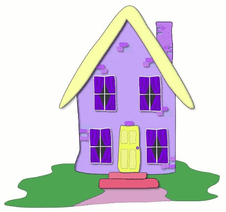 cartoon lilac colored house